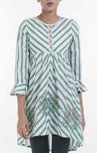 Load image into Gallery viewer, Women&#39;s Ethnic Frock TURQUOISE STRIPE
